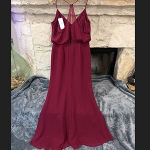 Hayley Paige Dark Red Evening/Prom Gown Size 12